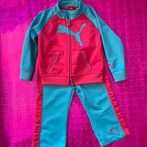 Pink and Blue Puma Track Suit